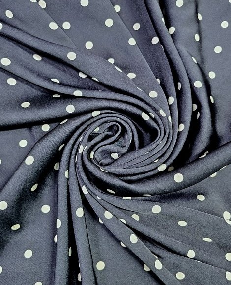 Атлас синий в горох